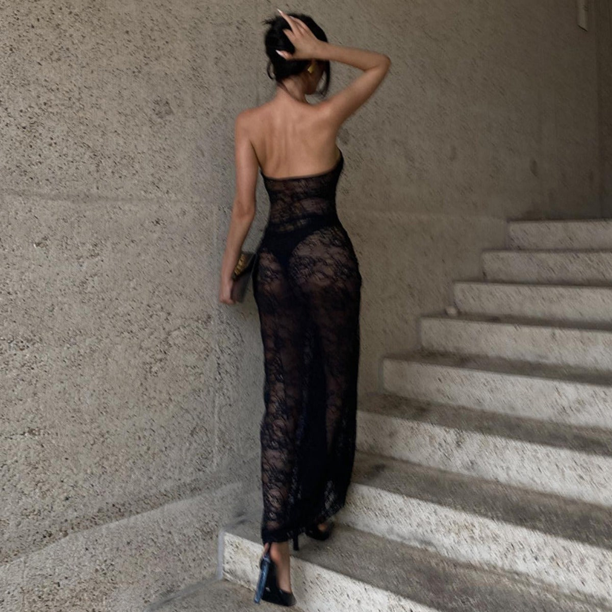R&B | Brustwickel Spitze Perspektive Hüftwickelkleid