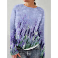 R&B | Strickpullover Weiches Strick Lockere Passform Rundhals Floral Muster