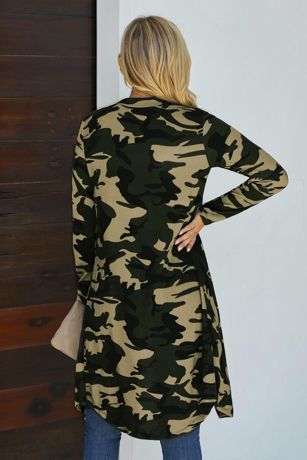 R&B | Bedruckter Offene Front Langarm Cardigan