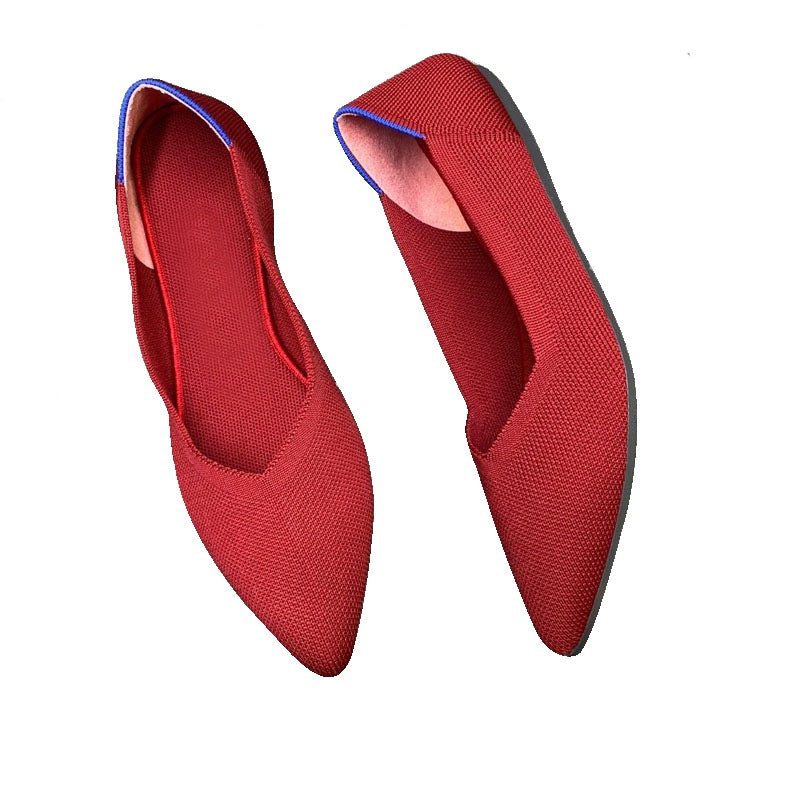 Damen Elegante spitz zulaufende Ballerinas mit modischem Akzent
