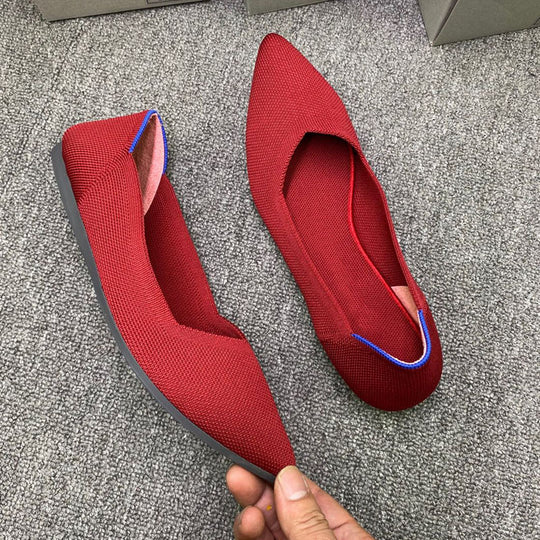 Damen Elegante spitz zulaufende Ballerinas mit modischem Akzent R&B
