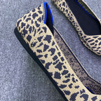 Damen Ballerinas mit modischem Leopardenmuster aus elastischem Material