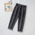 Damen Hochtaillierte Jeans im klassischen Mom-Style mit umgeschlagenen Säumen