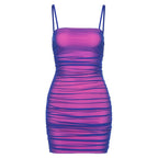 Damen Sommerliches Mini-Kleid mit raffinierten Rüschendetails und Spaghettiträgern R&B