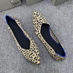Damen Ballerinas mit modischem Leopardenmuster aus elastischem Material