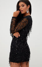 Tassel Paillettenkleid Elegante Mode