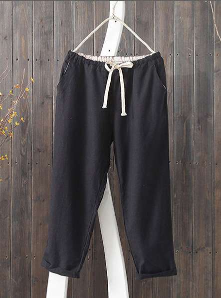 Damen Hose mit elastischem Bund und seitlichen Taschen R&B