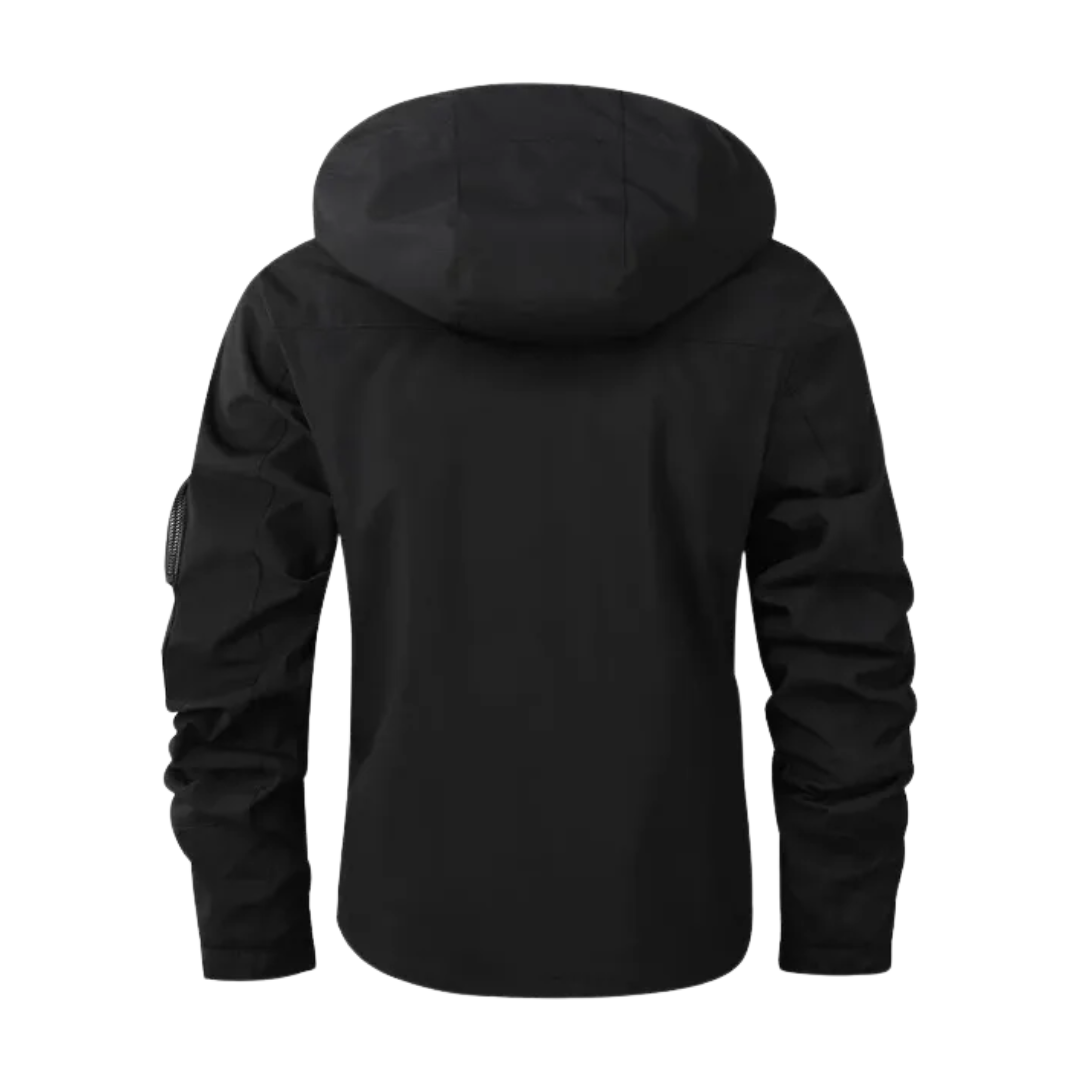 R&B | Herren Outdoorjacke waterproof mit Kapuze & kariertem Futter