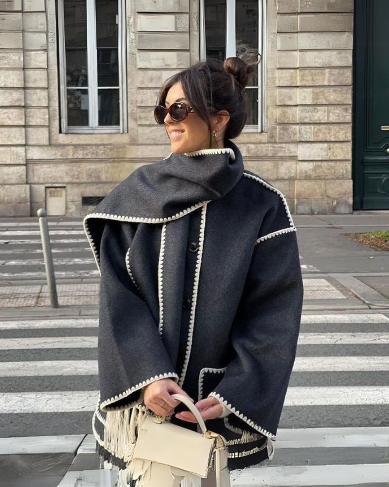 R&B | Hepburn Stil Wollcape Mantel