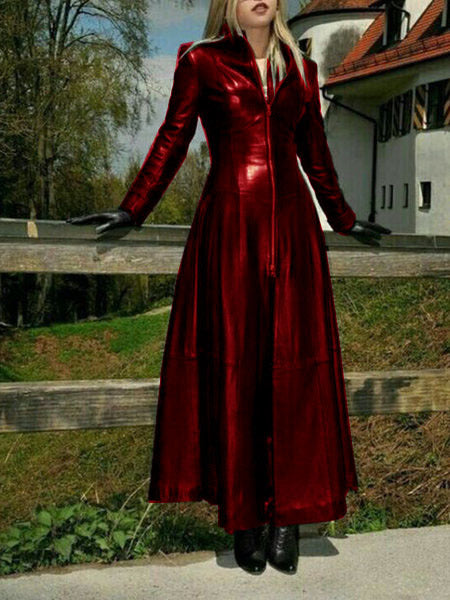 Damen eleganter Maxikleid mit strukturiertem Reißverschluss und schimmerndem Finish R&B