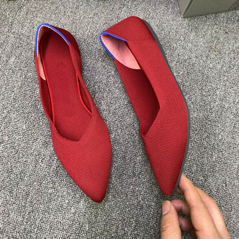 Damen Elegante spitz zulaufende Ballerinas mit modischem Akzent