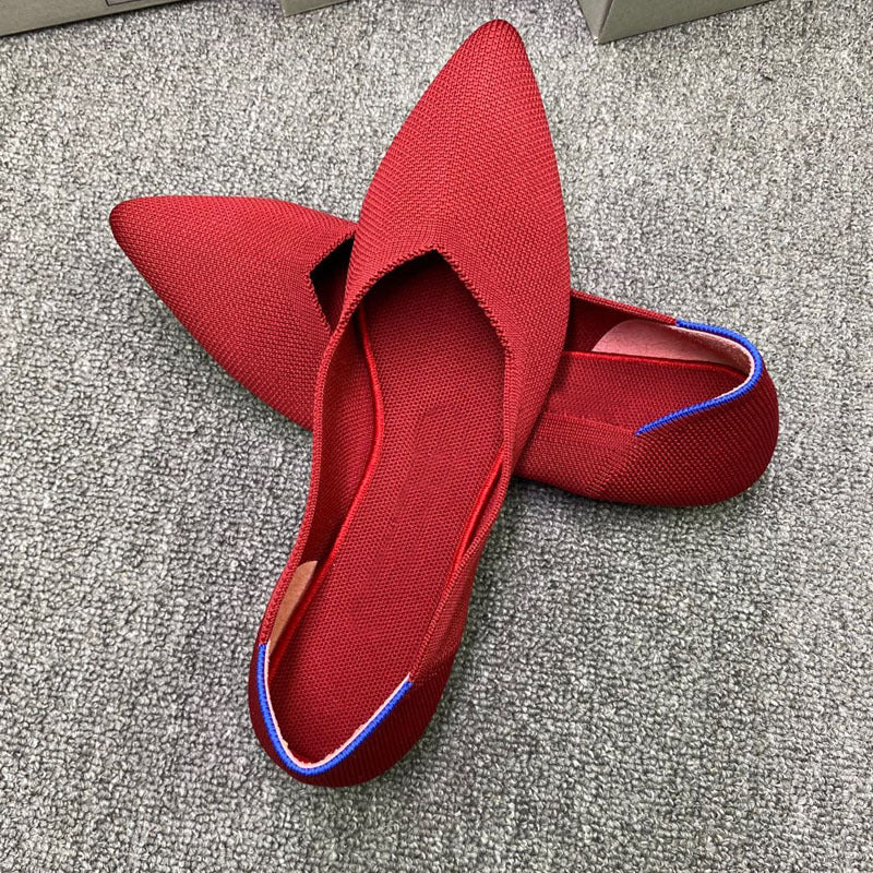 Damen Elegante spitz zulaufende Ballerinas mit modischem Akzent