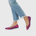 Damen Ballerinas mit auffälligem Schlangenmotiv
