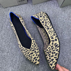 Damen Ballerinas mit modischem Leopardenmuster aus elastischem Material