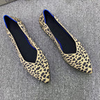Damen Ballerinas mit modischem Leopardenmuster aus elastischem Material