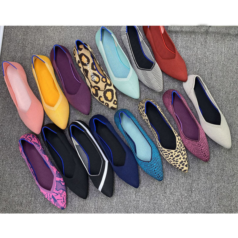 Damen Elegante spitz zulaufende Ballerinas mit modischem Akzent
