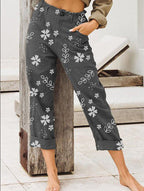 Damen lässige Blumenmuster Hose R&B