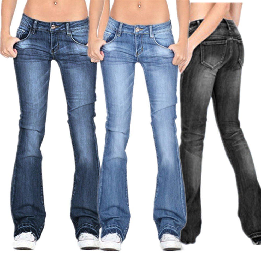 R&B | Damen Niedrige Taillierte Schlagjeans