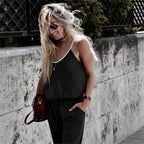 Damen Lässiger Jumpsuit mit schmalen Trägern und praktischen Taschen R&B
