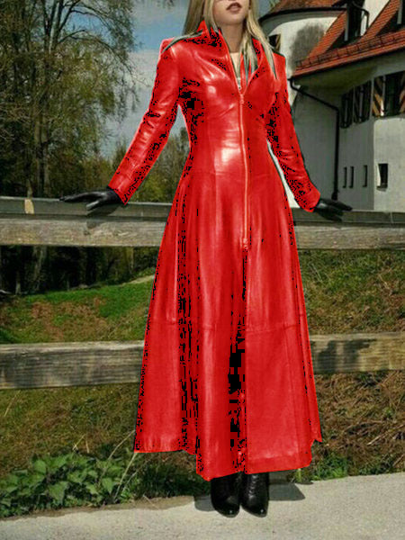 Damen eleganter Maxikleid mit strukturiertem Reißverschluss und schimmerndem Finish R&B