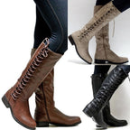 Elegante Hohe Damenstiefel mit Schnürdetails R&B