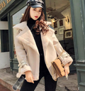 R&B | weiße Jacke aus umgekehrtem Lamm - elegante Damen Winterjacke