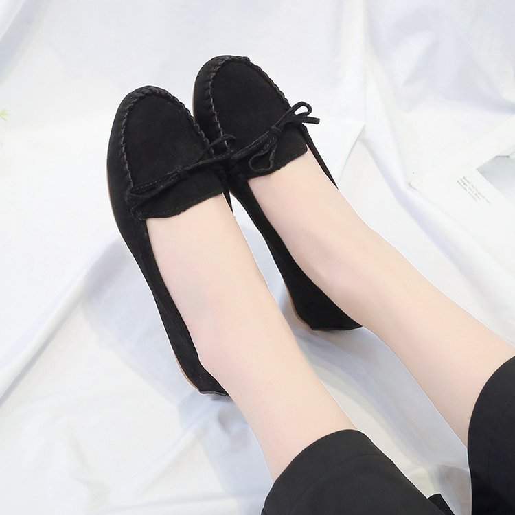 Damen nan femininer Velours‑Schlupfloafer mit handgestepptem Vorderblatt, dekorativer Schleife und gedämpftem Memory‑Fußbett R&B