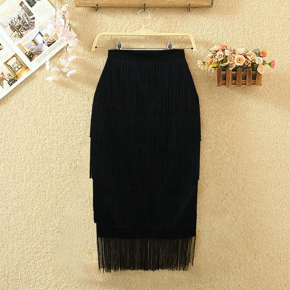Damen eleganter Fransenrock R&B