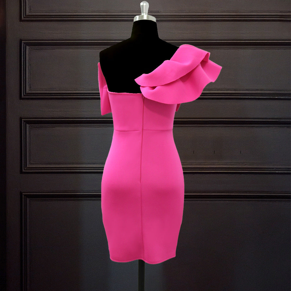 Damen eng anliegendes Kleid mit voluminösem Schleifenakzent R&B