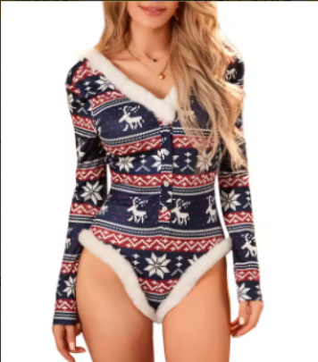 R&B | Weihnachts Floral Sexy Body Tight Jumpsuit Shorts