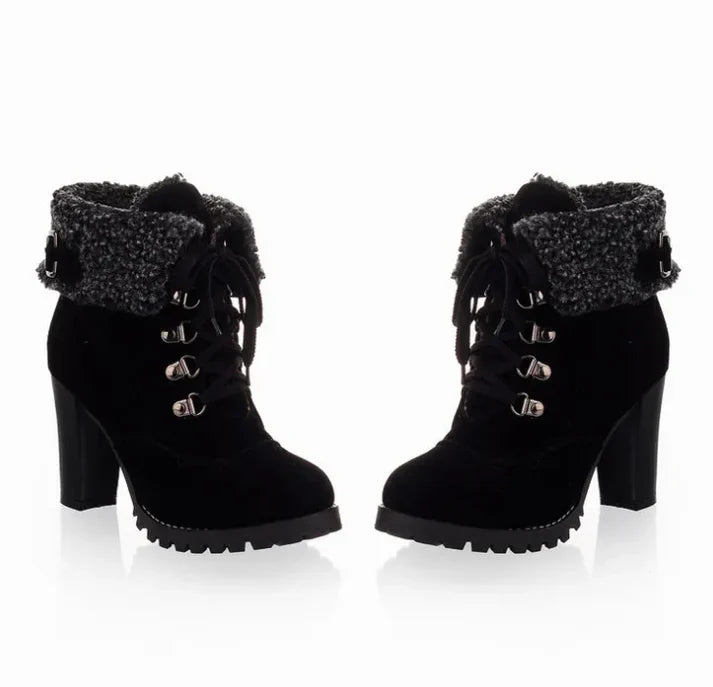 Rika warm lined skating boots with high heel R&B
