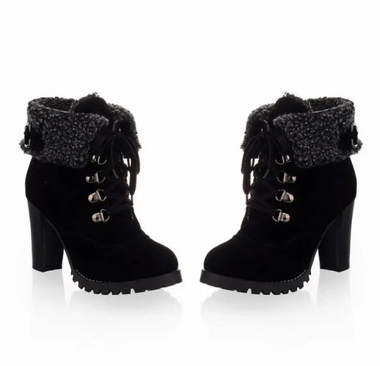 Rika warm lined skating boots with high heel R&B