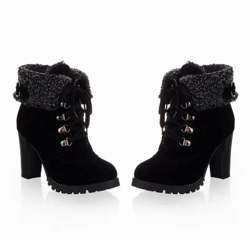 Rika warm lined skating boots with high heel R&B