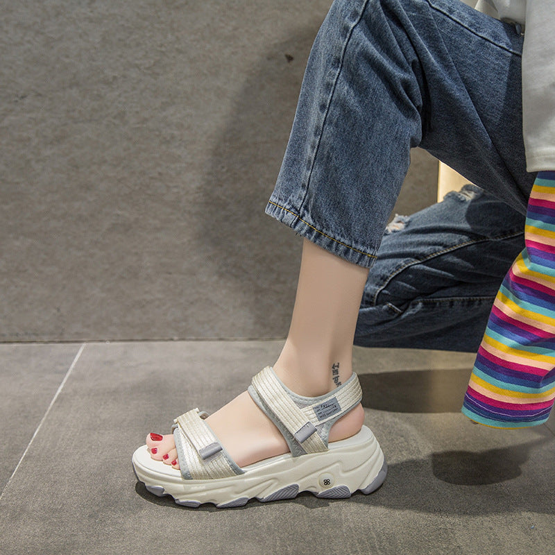 Damen Sportliche Sandalen mit verstellbaren Riemen und dämpfender Sohle R&B