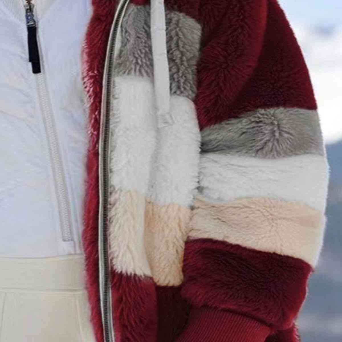 R&B | Color Block Zip-Up Kapuzenjacke