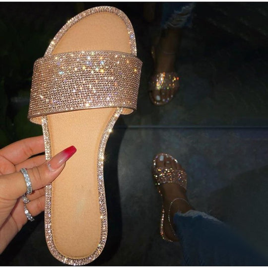 Damen Luxus Hausschuhe mit Strass-Details R&B