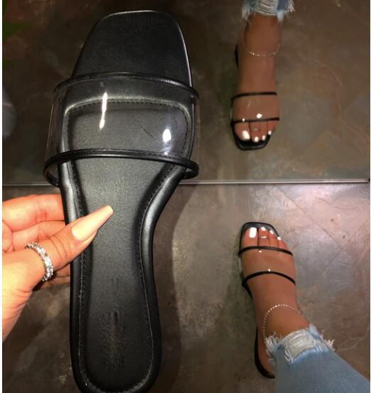 Damen elegante transparente Riemchen-Sandalen R&B