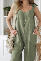 Damen lässiger Jumpsuit mit verstellbaren Trägern und praktischen Taschen R&B