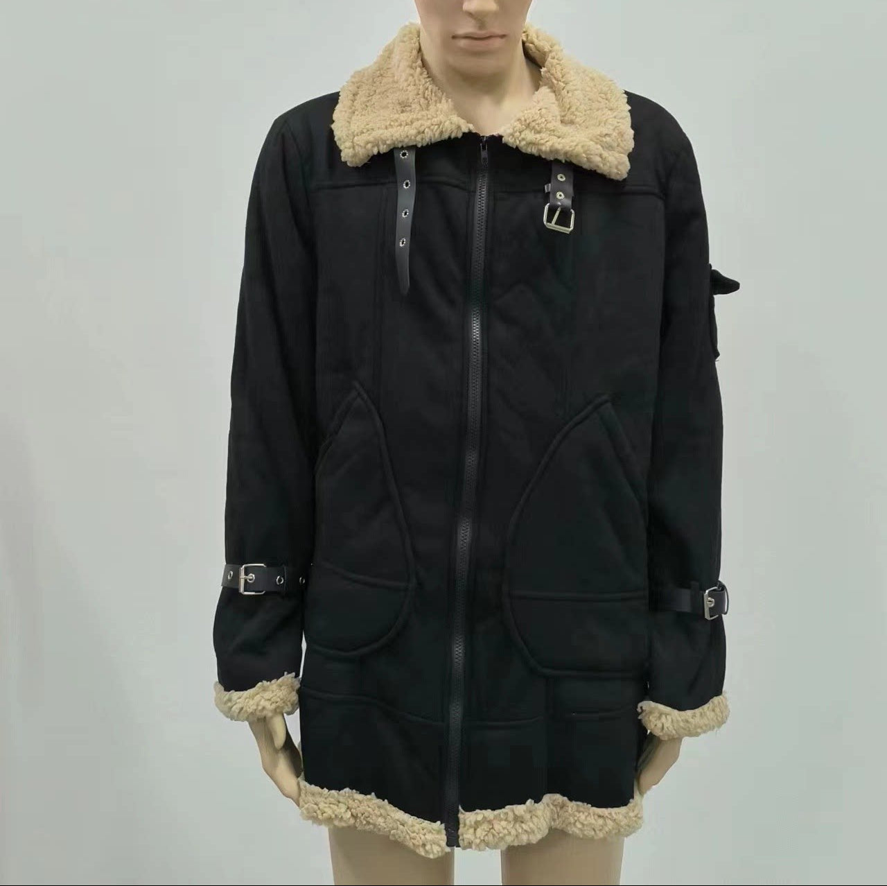 R&B | Camel Stilvolle Fliegende Lederjacke für Männer