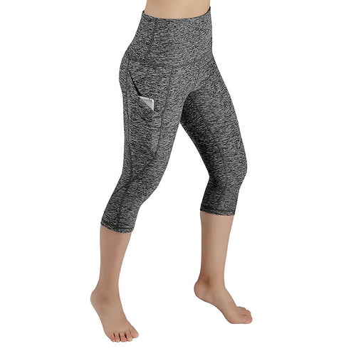 Damen Sportliche Capri-Leggings mit Seitentaschen und hohem Bund R&B