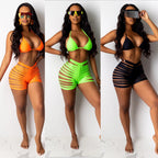 Damen Bikini-Set mit sexy Cut-Out und hoch geschnittenen Shorts R&B