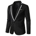 Herren nan einreihiges Abend-Sakko mit kontrastpaspel, Schalkragen-Optik und tailliertem Slim-Fit R&B