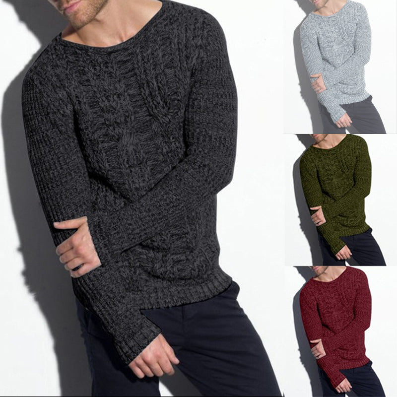 Herren Grobstrickpullover mit strukturierter Oberfläche und modernem V-Ausschnitt R&B