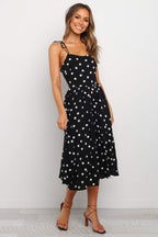 Damen Midikleid mit Spaghetti-Trägern und lässigem Punkte-Design R&B