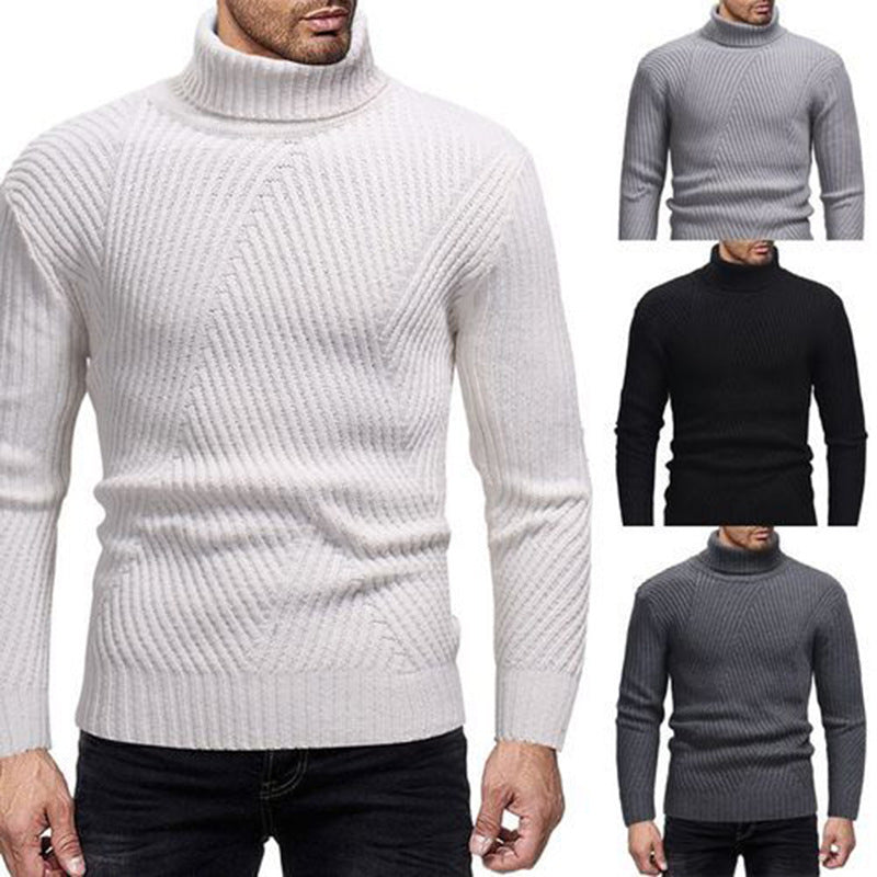 Herren Rollkragenpullover mit strukturiertem Rippdesign R&B