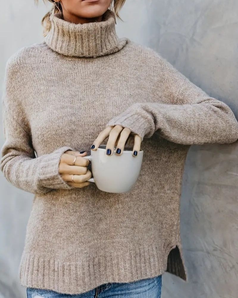 R&B | Schlitz-Ärmel Turlteneck-Pullover