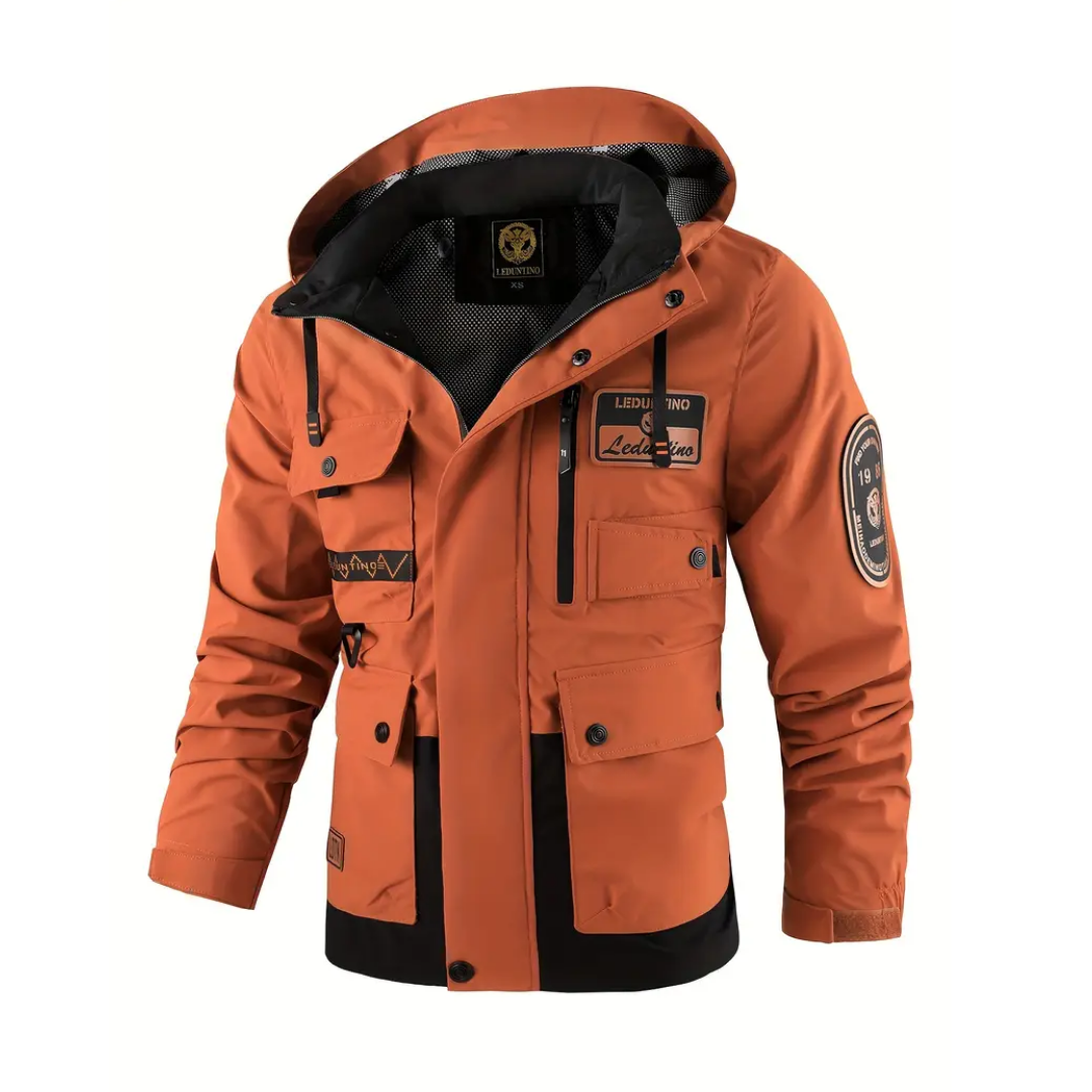 R&B | Herren Outdoor-Jacke gepolstert mit abnehmbarer Kapuze