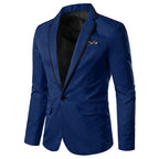 Herren nan einreihiges Abend-Sakko mit kontrastpaspel, Schalkragen-Optik und tailliertem Slim-Fit R&B