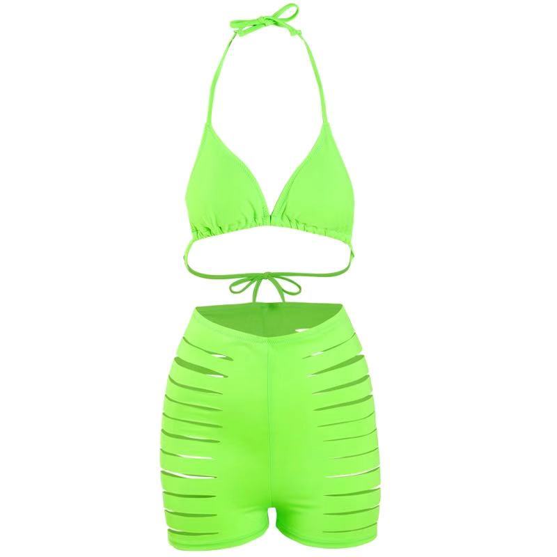 Damen Bikini-Set mit sexy Cut-Out und hoch geschnittenen Shorts R&B