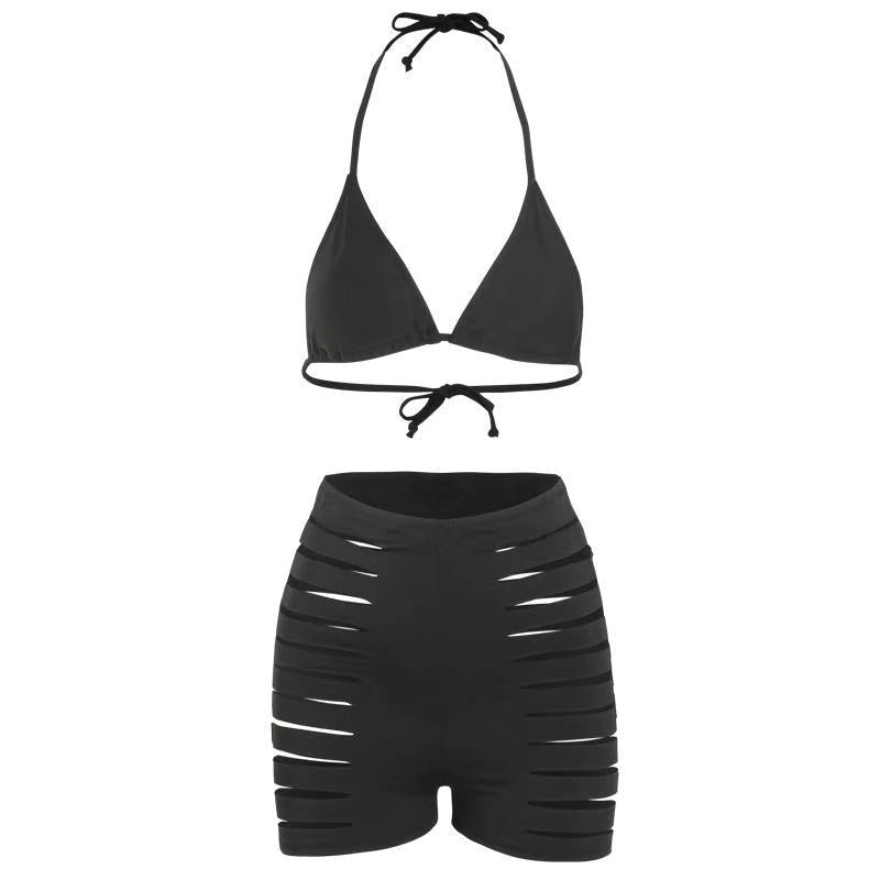 Damen Bikini-Set mit sexy Cut-Out und hoch geschnittenen Shorts R&B